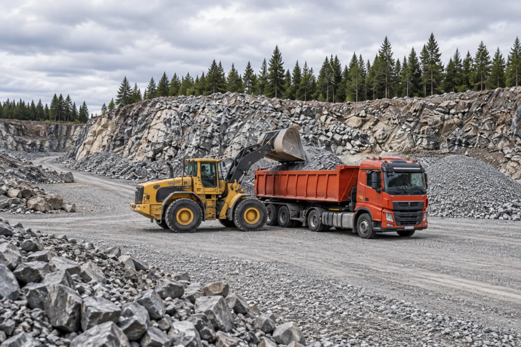 Enterprise outdoor private 5G connecting heavy machinery at an open-pit mining site